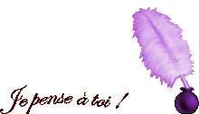 Gif animé je pense à toi plume